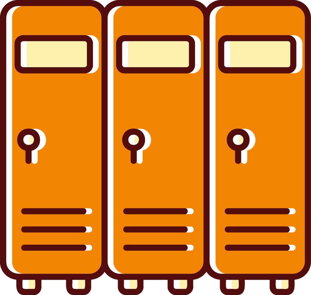 Lockers filled Sliped Retro Icon vector