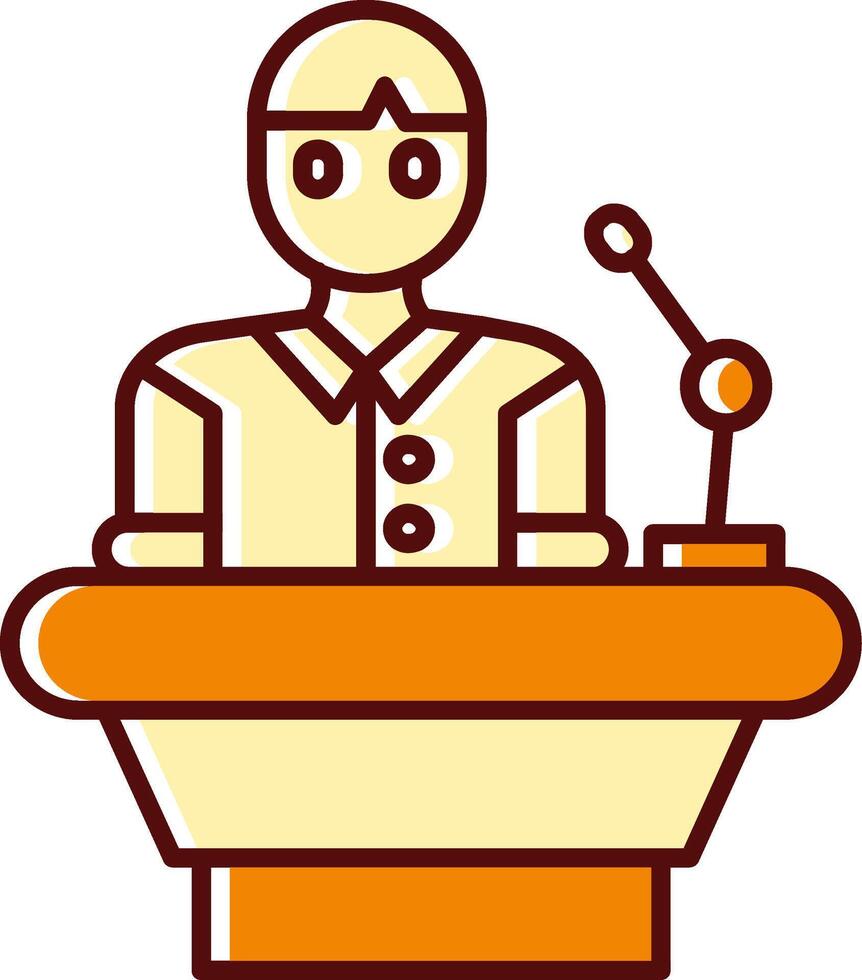 Lecturer filled Sliped Retro Icon vector