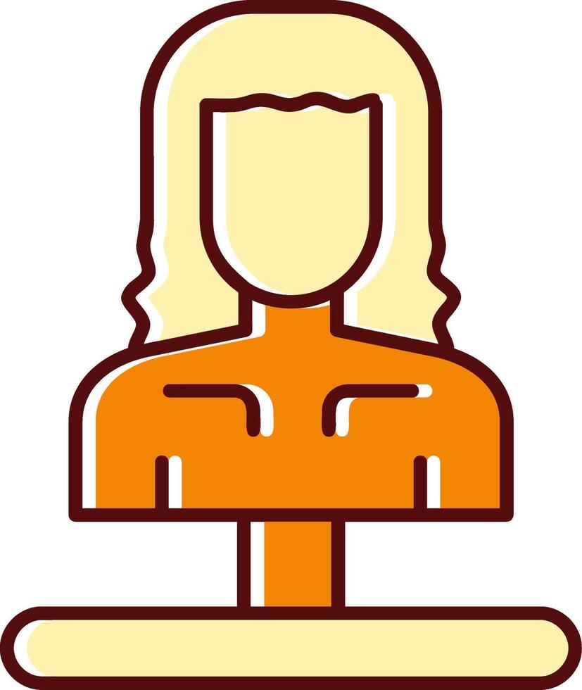 Sculpture filled Sliped Retro Icon vector