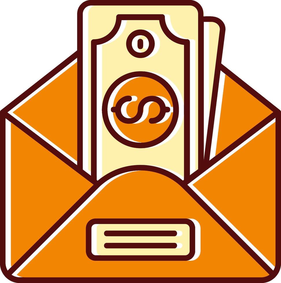 Envelope filled Sliped Retro Icon vector