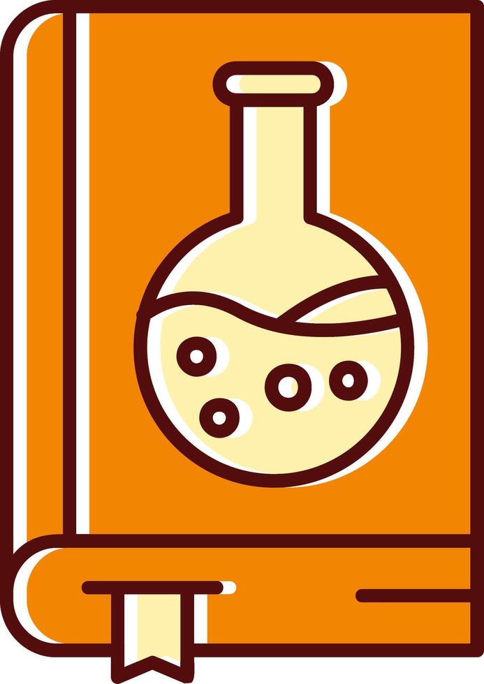 química libro lleno resbaló retro icono vector