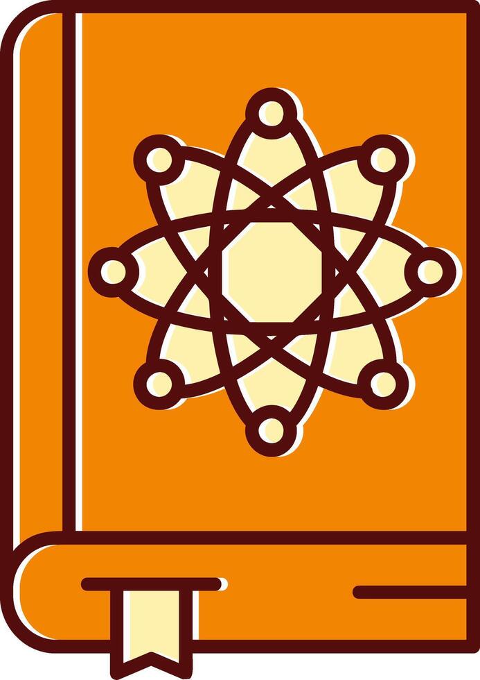 Physics book filled Sliped Retro Icon vector