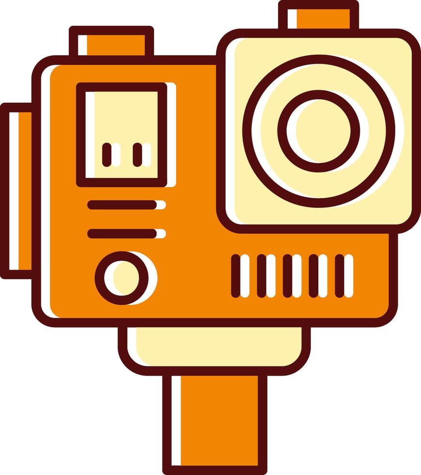 Action camera filled Sliped Retro Icon vector