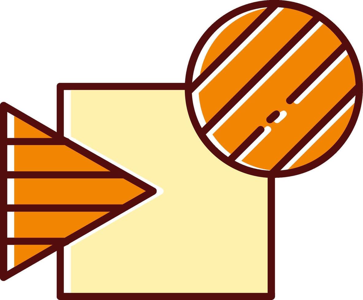 Intersect filled Sliped Retro Icon vector