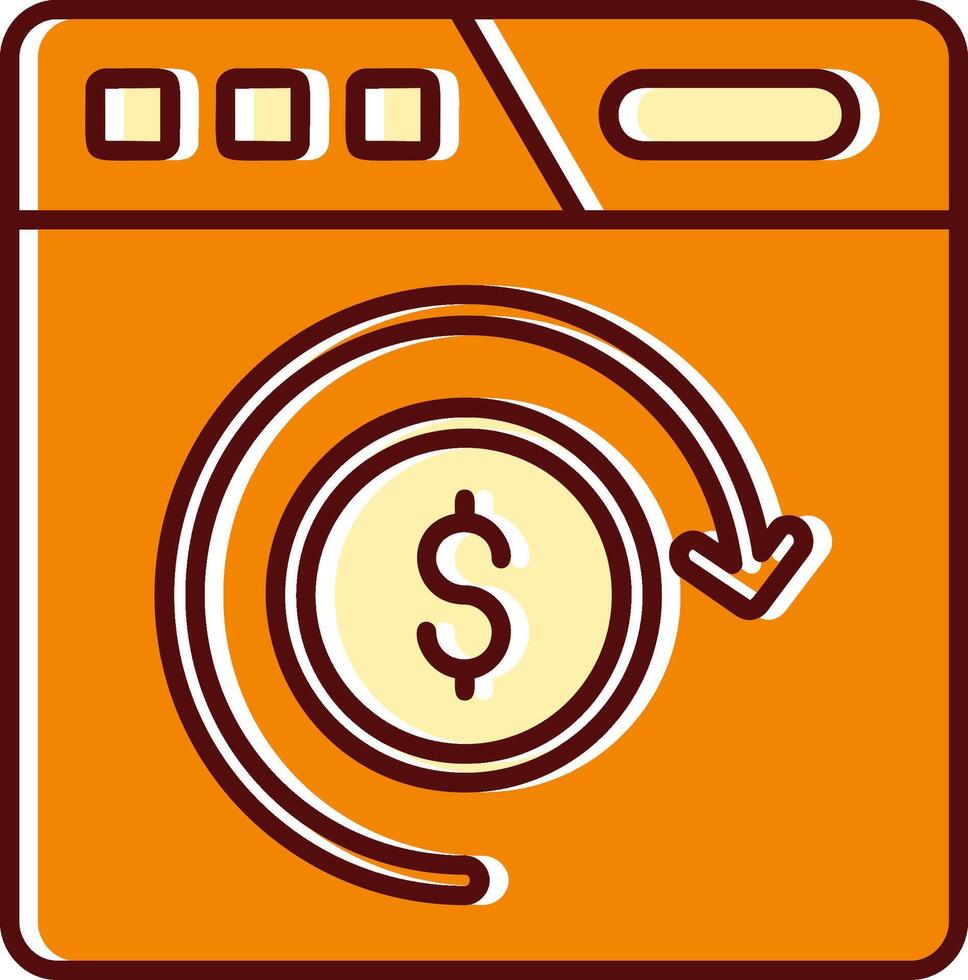 Return of investment filled Sliped Retro Icon vector