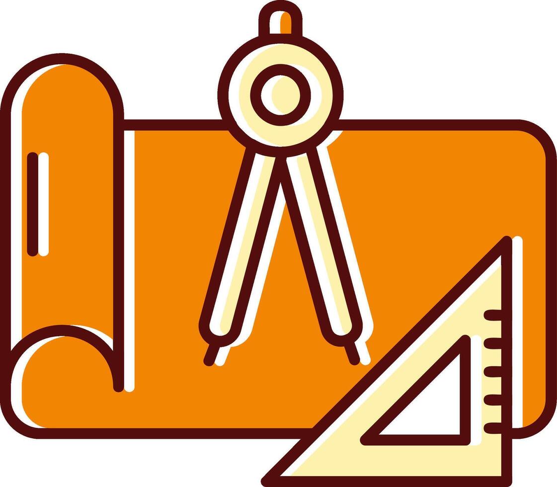 Draft filled Sliped Retro Icon vector