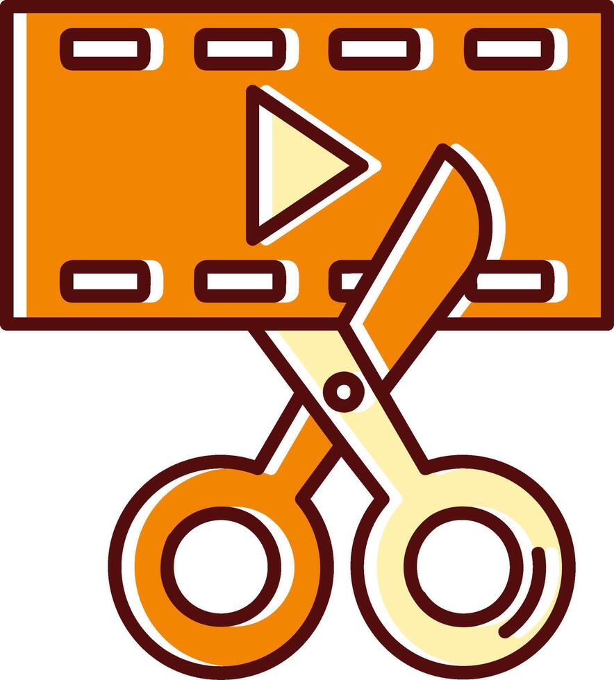 Video editor filled Sliped Retro Icon vector