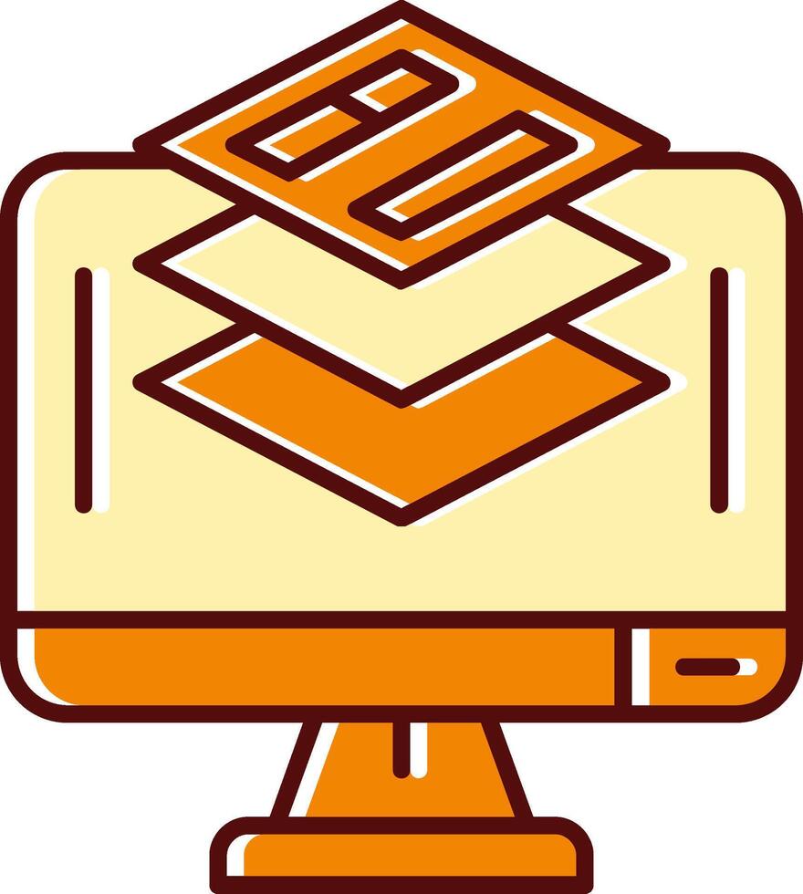 Layer filled Sliped Retro Icon vector