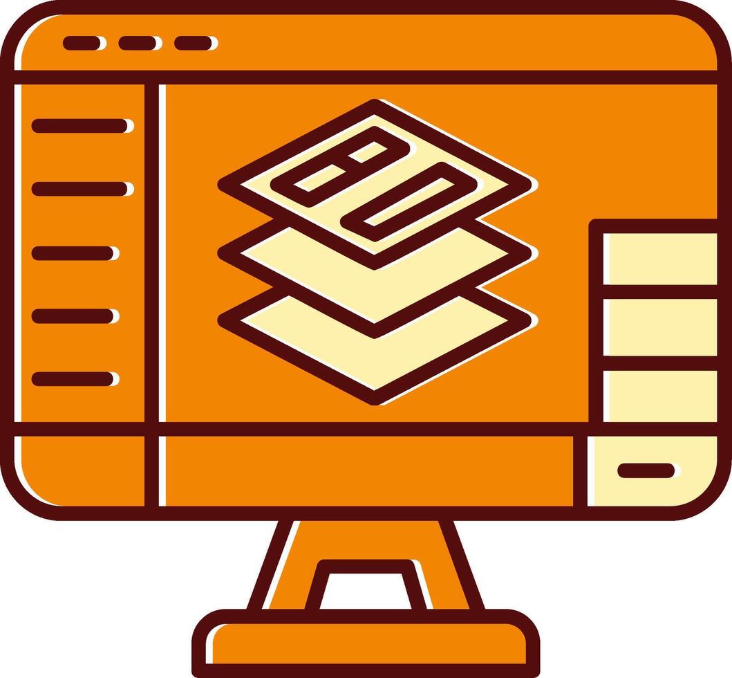 Layers filled Sliped Retro Icon vector