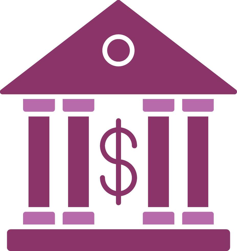 Bank Glyph Two Colour Icon vector