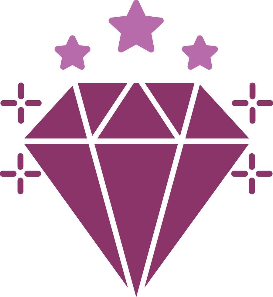 diamante glifo dos color icono vector