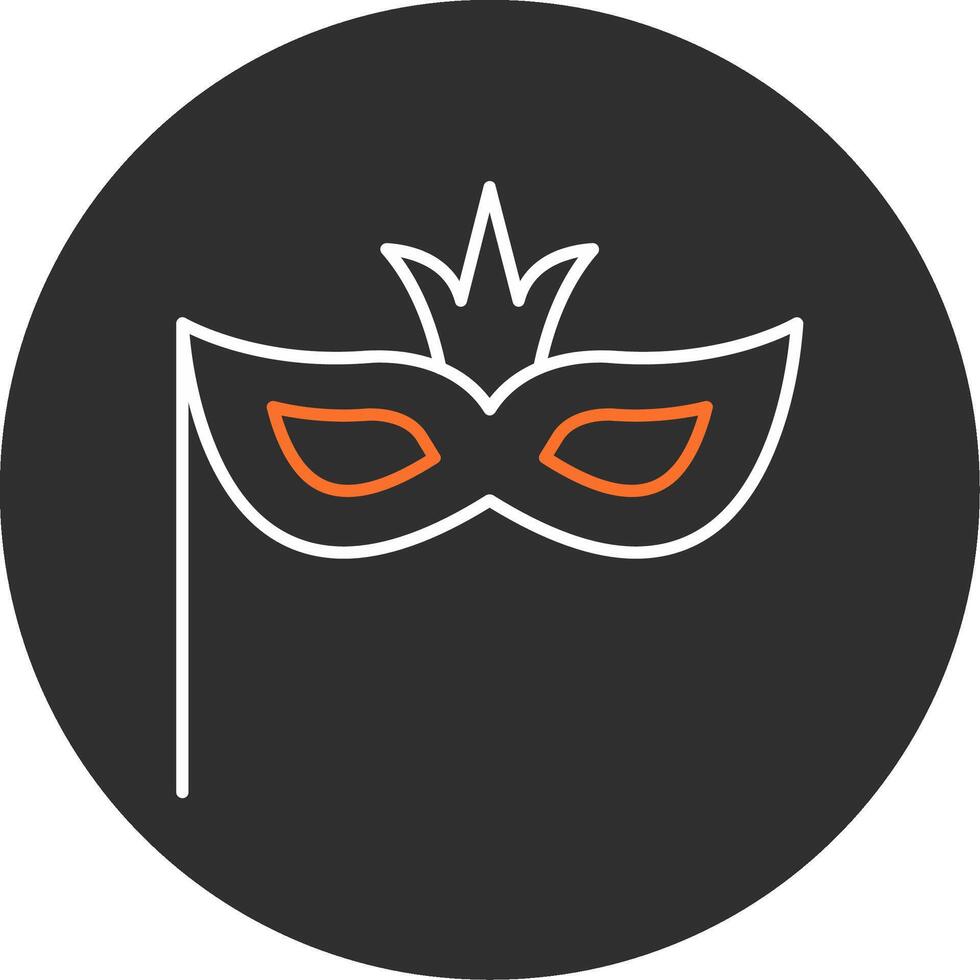 carnaval máscara azul lleno icono vector