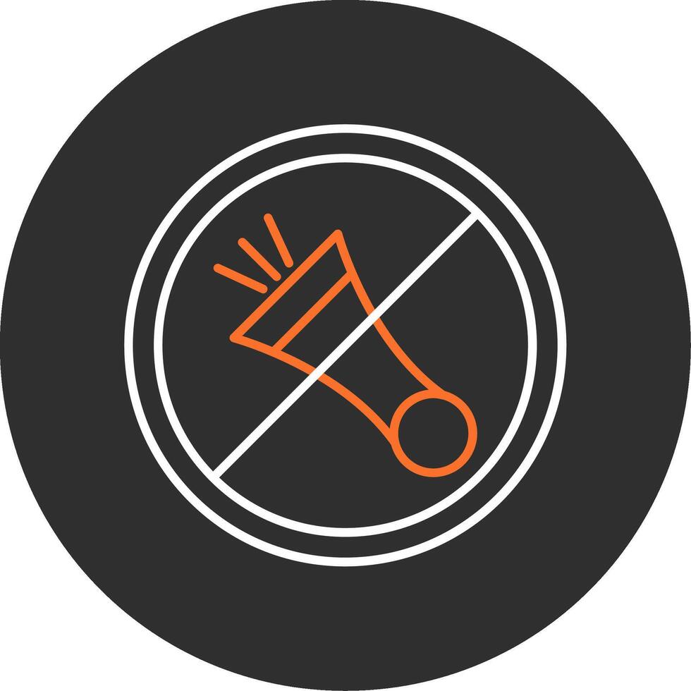 No Horn Blue Filled Icon vector