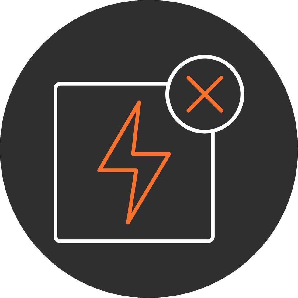 No Electricity Blue Filled Icon vector