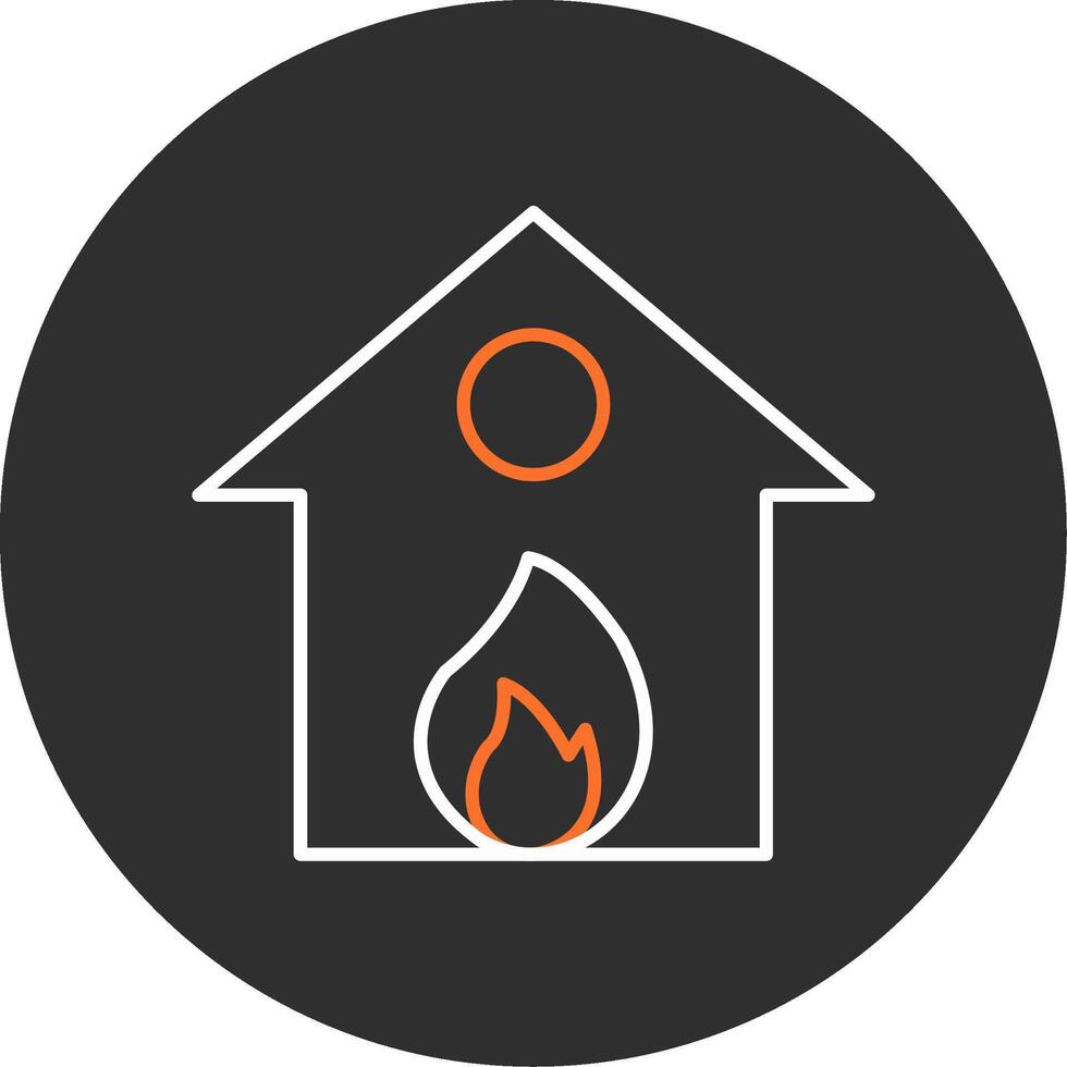 Burning House Blue Filled Icon vector