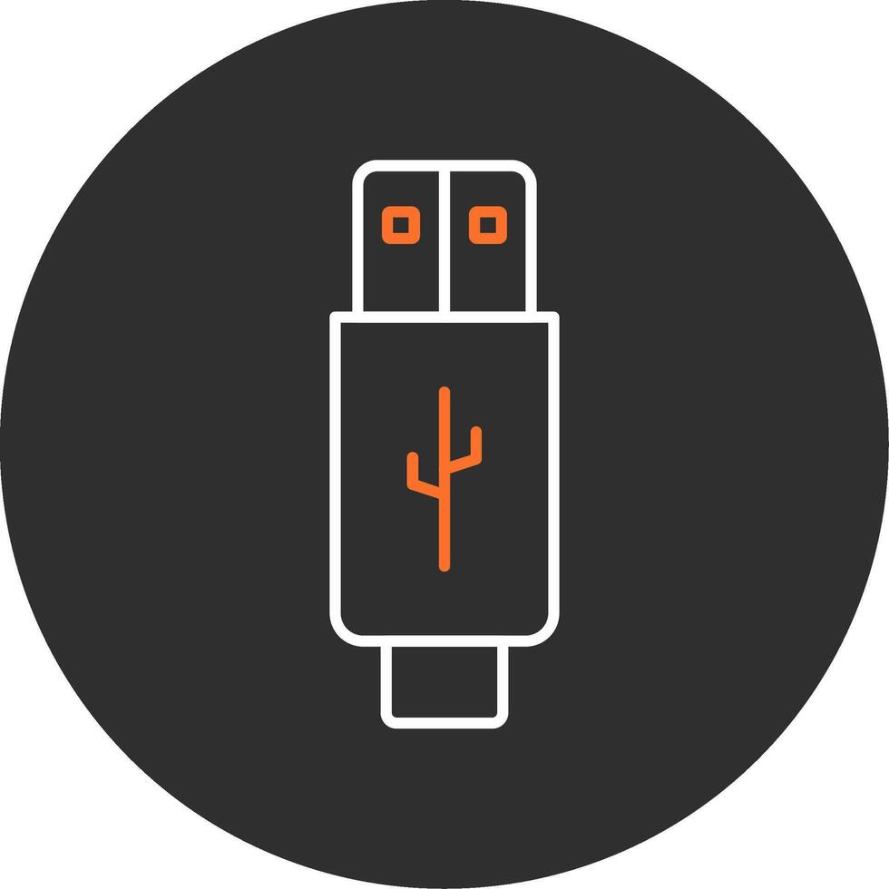 USB azul lleno icono vector