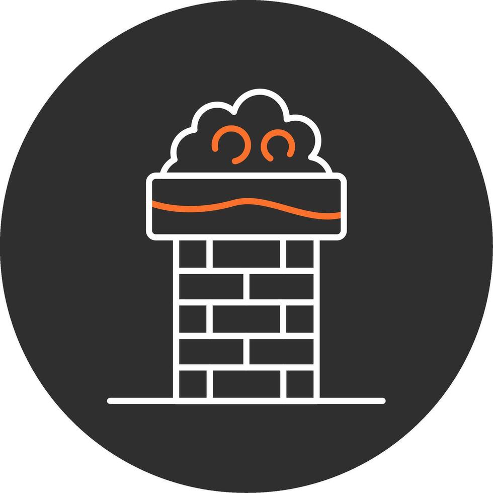 Chimney Top Blue Filled Icon vector