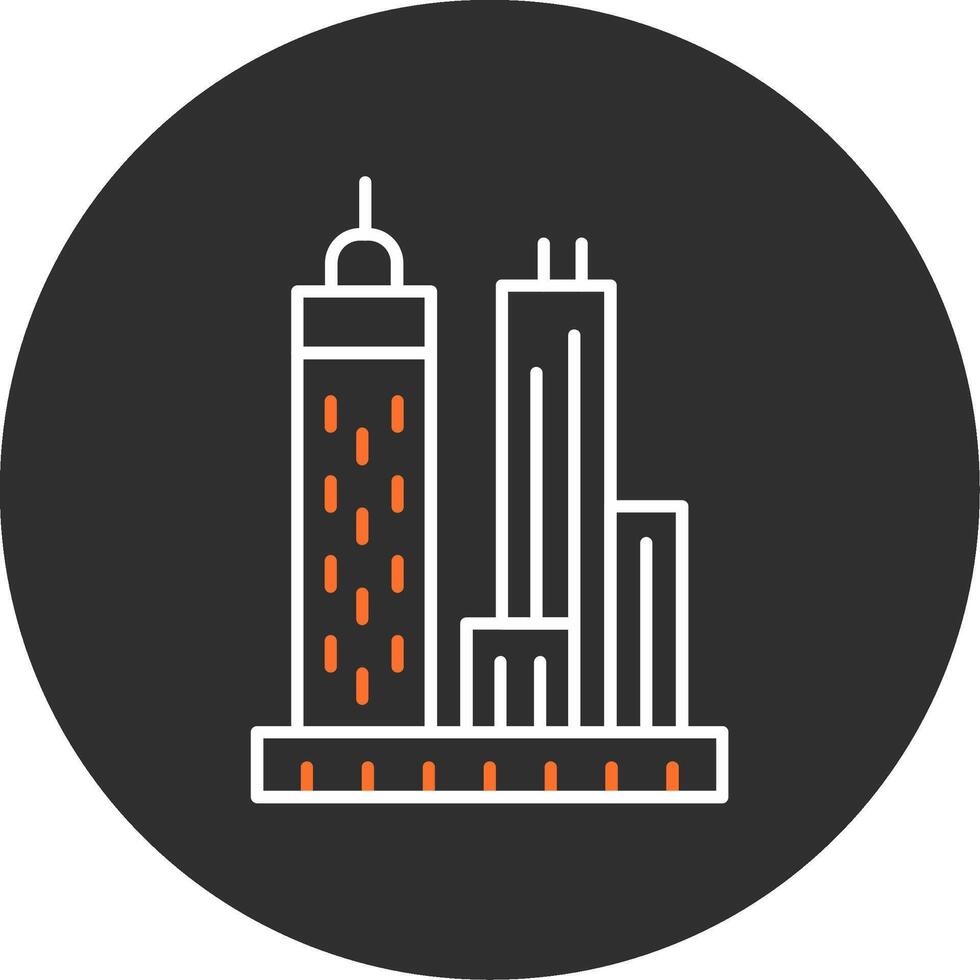 Skyscrapers Blue Filled Icon vector