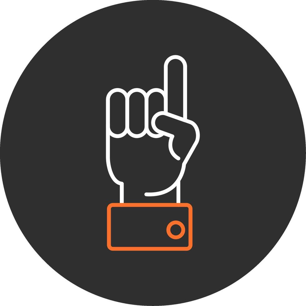 Raised Finger Blue Filled Icon vector