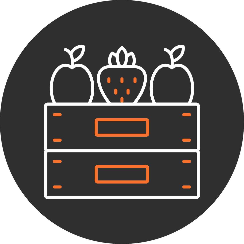 Fruta caja azul lleno icono vector