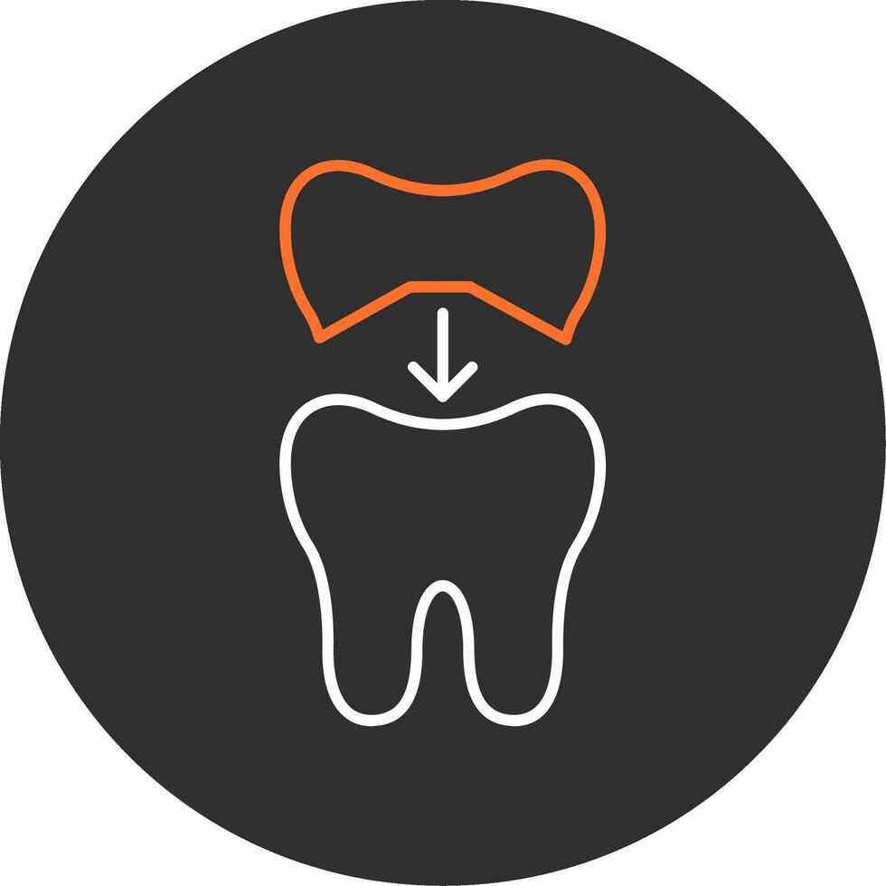 Tooth Cap Blue Filled Icon vector