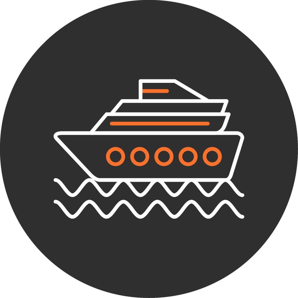 crucero Embarcacion azul lleno icono vector