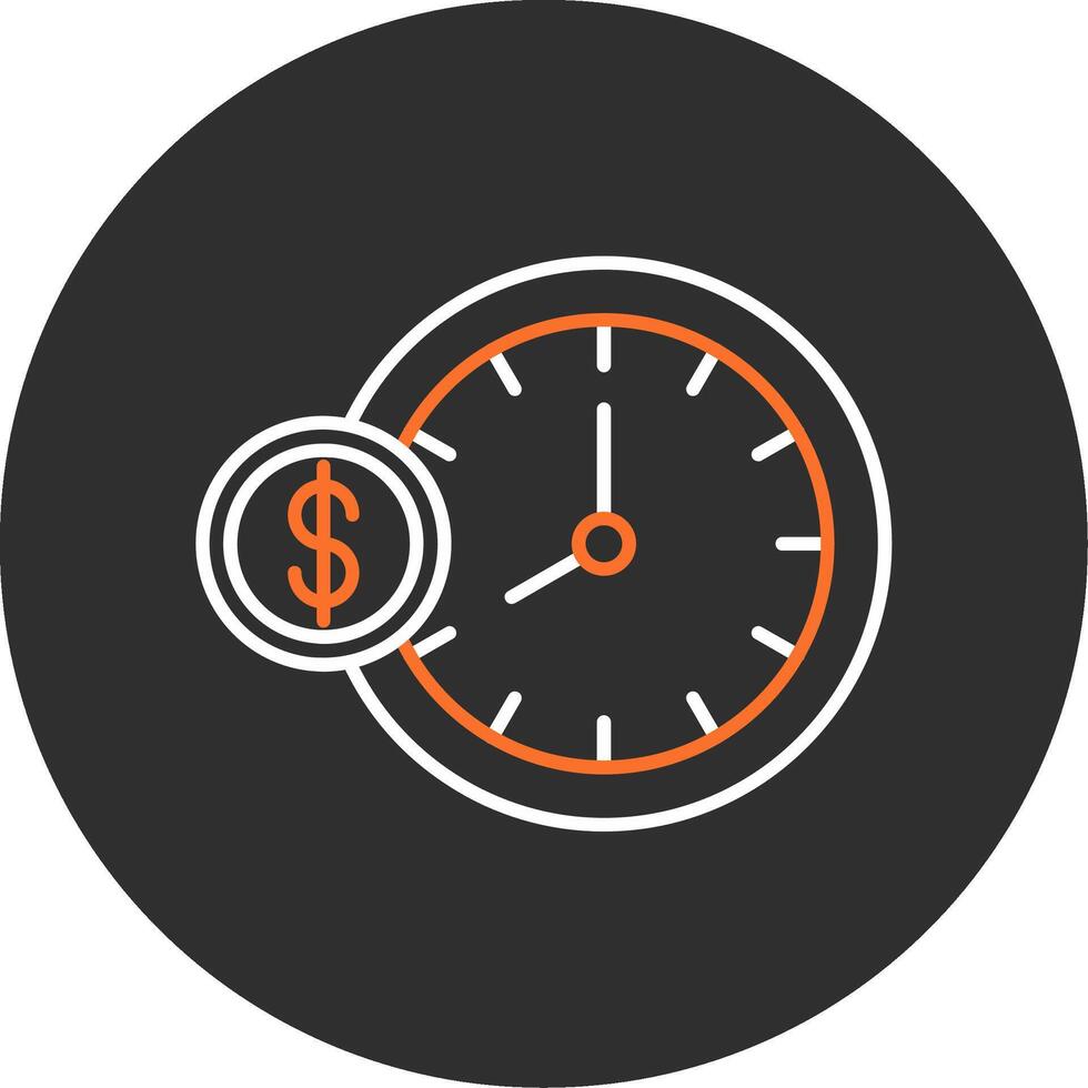 Time Is Money Blue Filled Icon vector