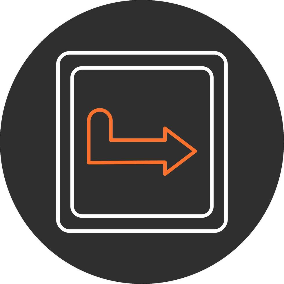 Turn Right Blue Filled Icon vector