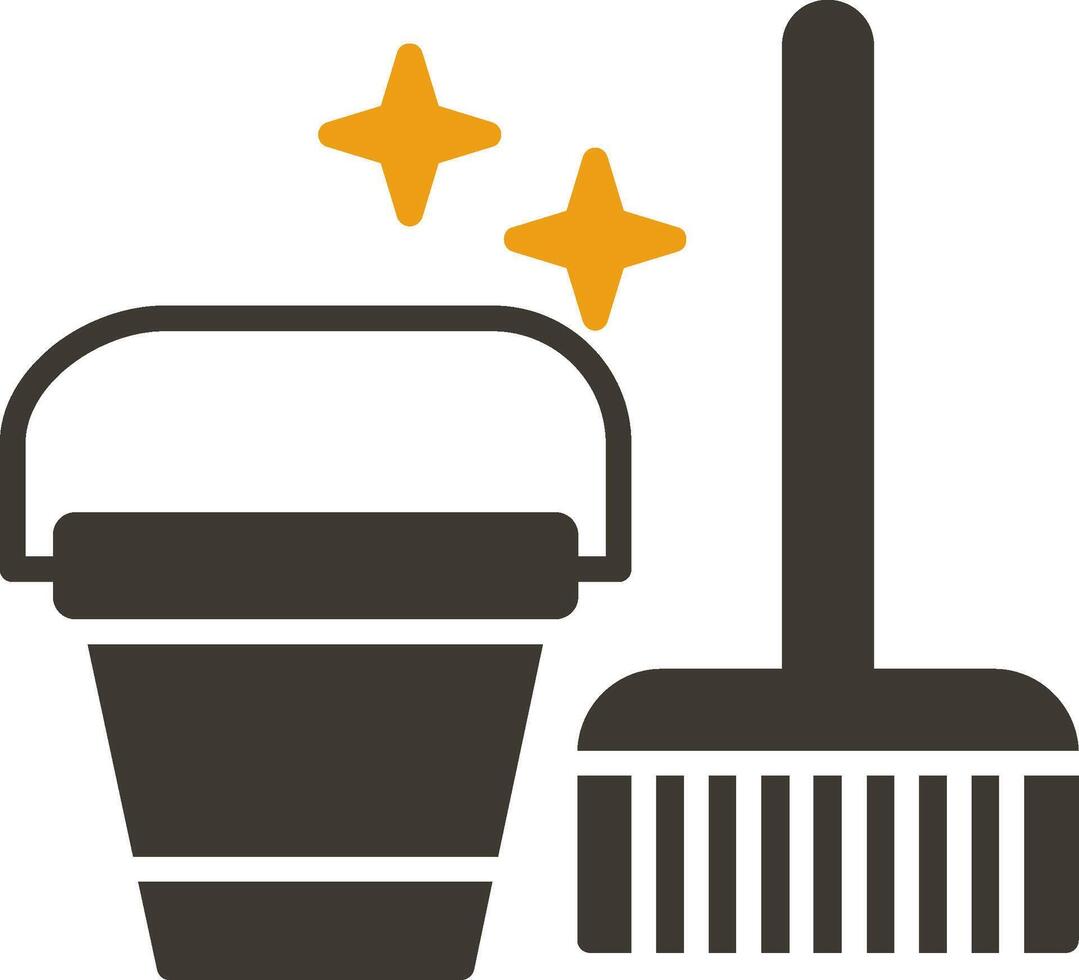 Cleaning Tools Glyph Two Colour Icon vector