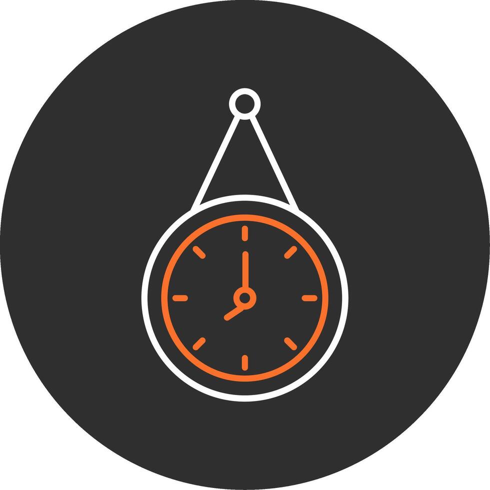 Wall Clock Blue Filled Icon vector