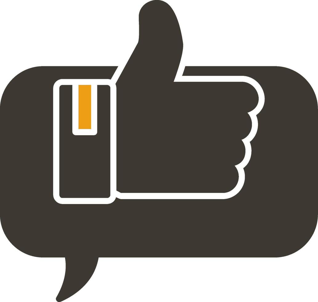 Positive Comment Glyph Two Colour Icon vector