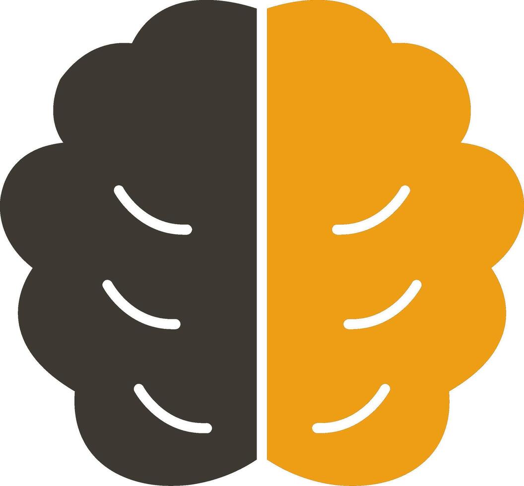 Brain Glyph Two Colour Icon vector