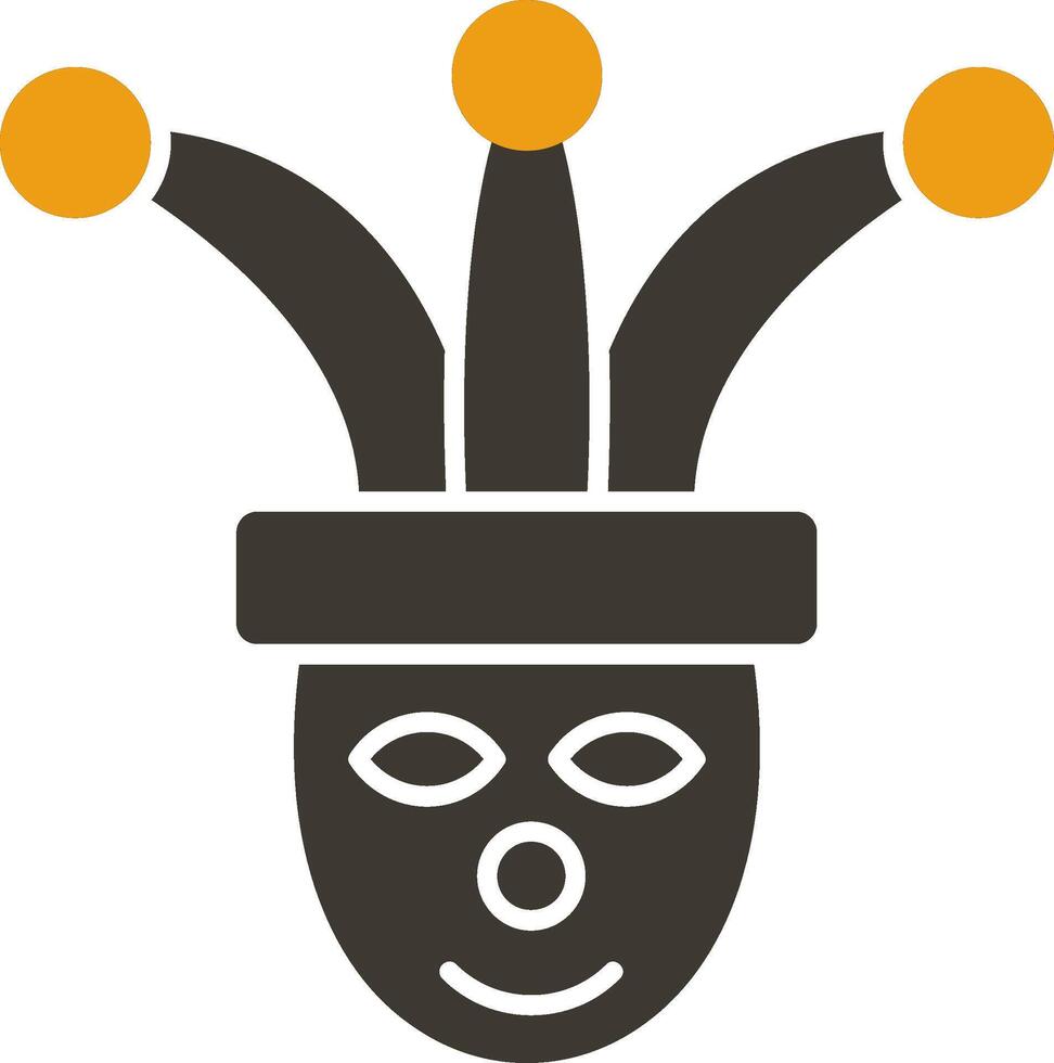 Jester Glyph Two Colour Icon vector