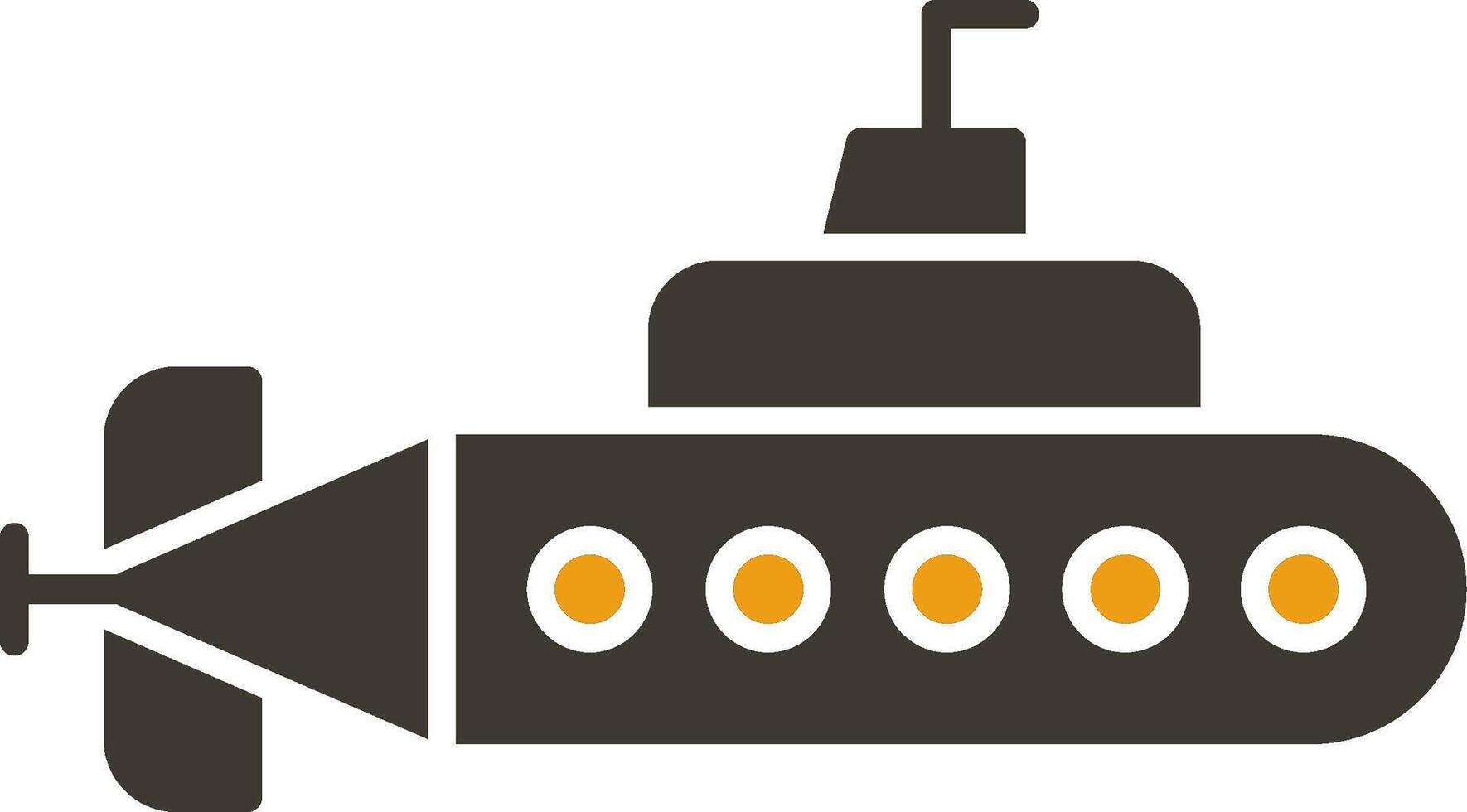 Submarine Glyph Two Colour Icon vector