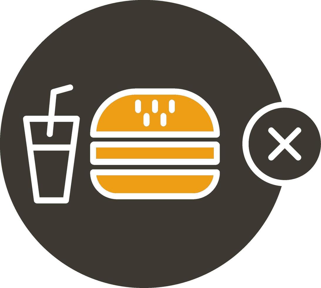 No Junk Food Glyph Two Colour Icon vector