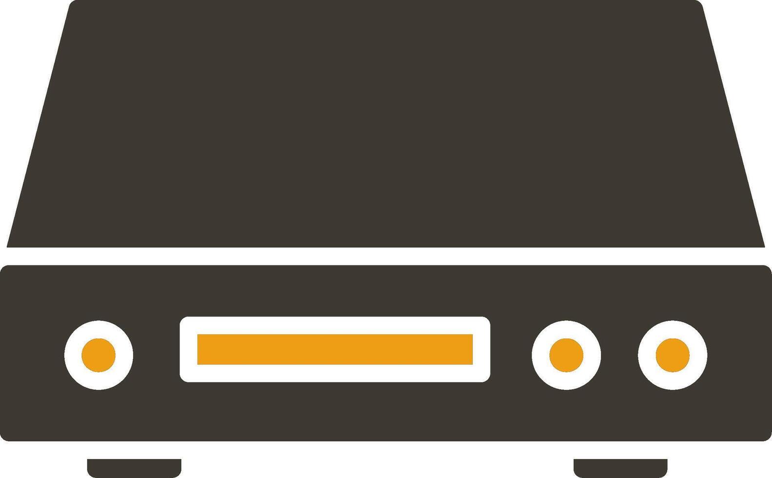 Dvd Player Glyph Two Colour Icon vector