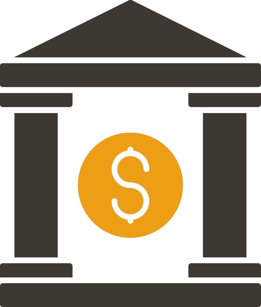 Bank Glyph Two Colour Icon vector