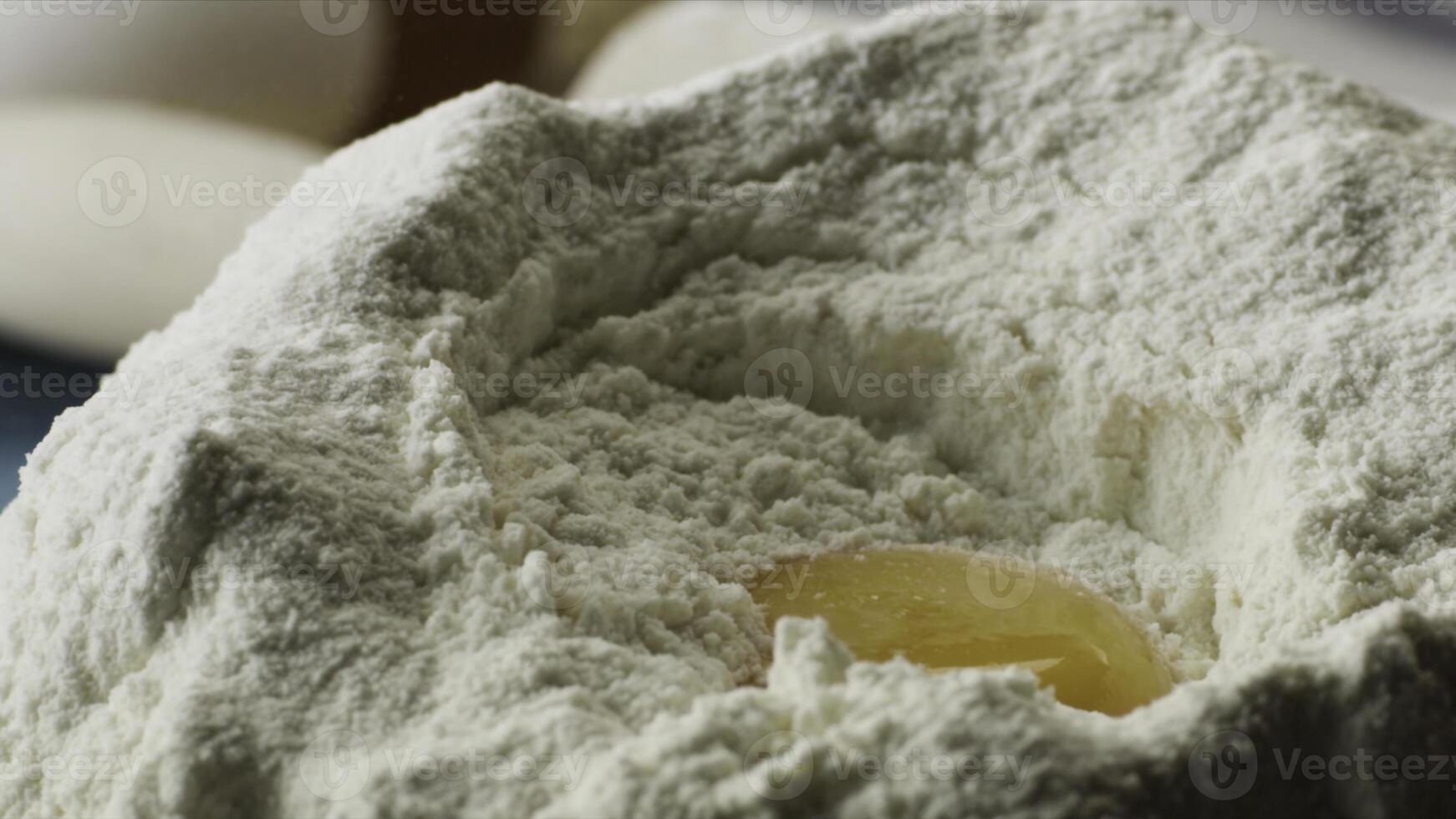 Close-up flour. Scene. Concept of cooking. Preparation of homemade cakes from white flour photo