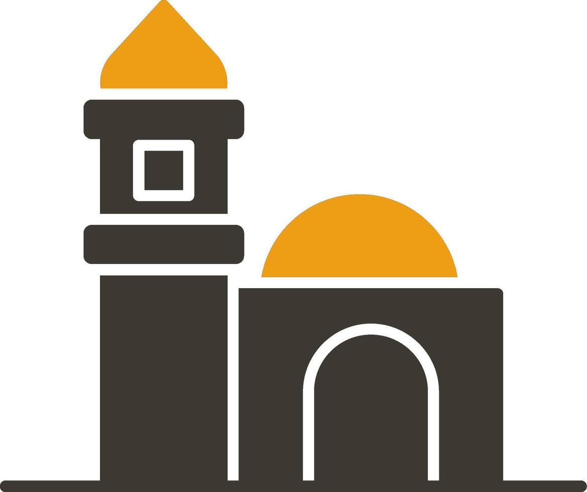 mezquita glifo dos color icono vector