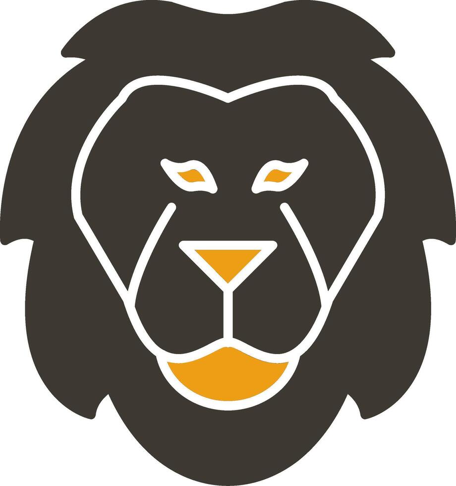 Lion Glyph Two Colour Icon vector