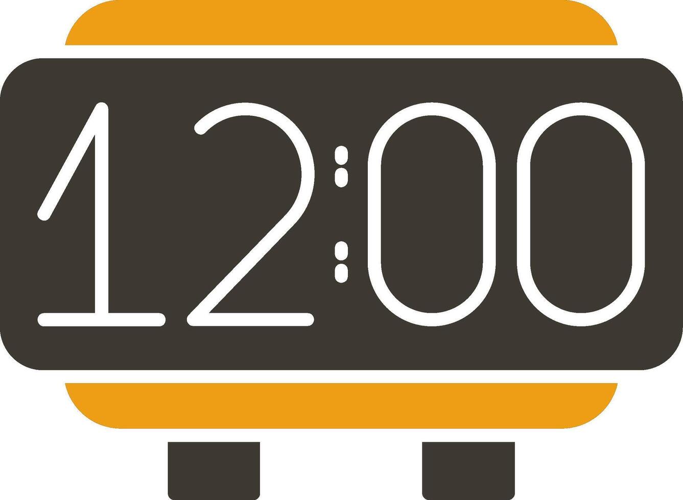 Digital Clock Glyph Two Colour Icon vector