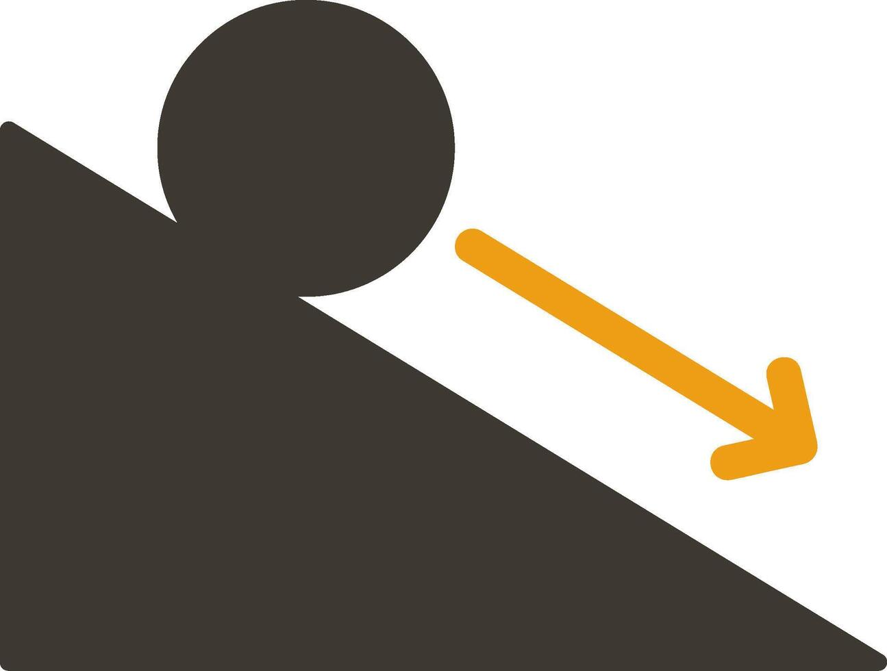 Down Hill Glyph Two Colour Icon vector