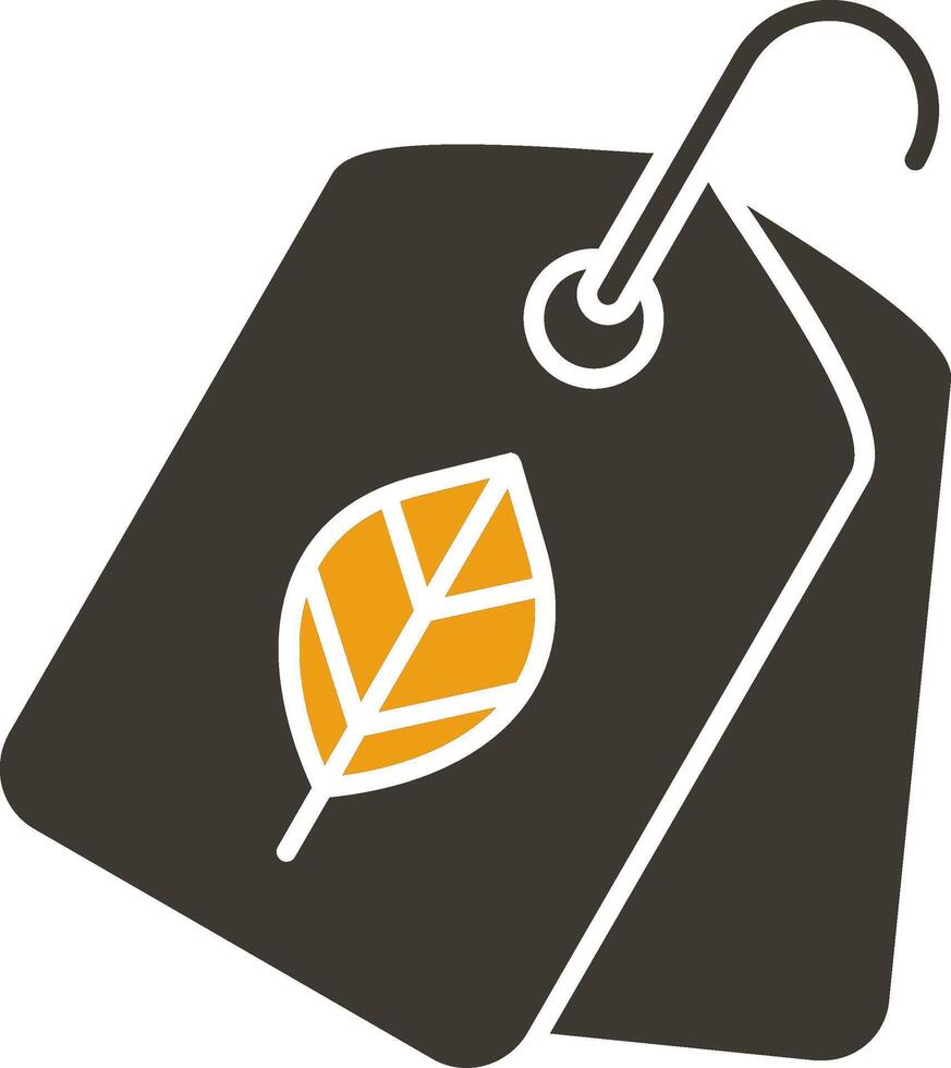 Eco Tag Glyph Two Colour Icon vector