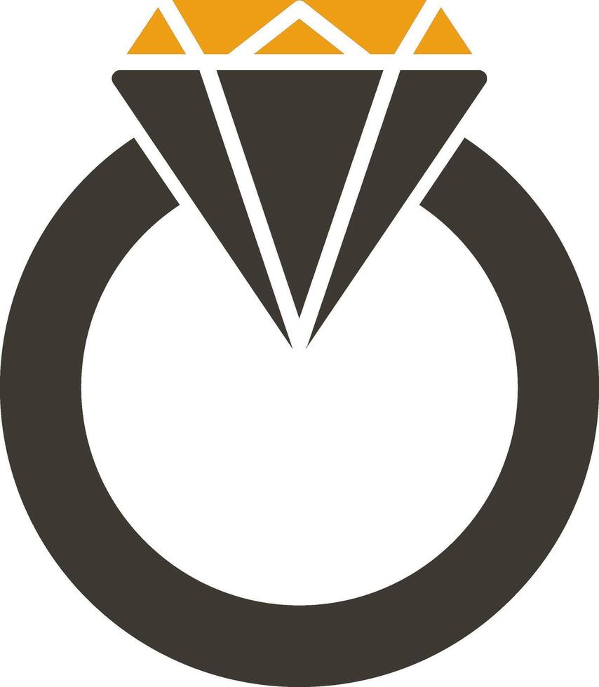 Diamond Ring Glyph Two Colour Icon vector