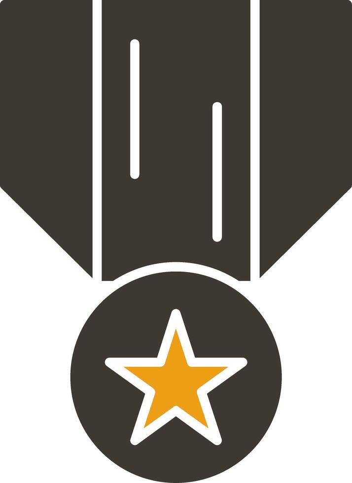 Medal Of Honor Glyph Two Colour Icon vector