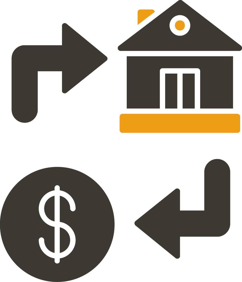 Property Exchange Glyph Two Colour Icon vector