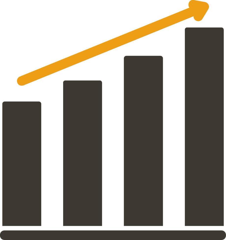 Bar Graph Glyph Two Colour Icon vector