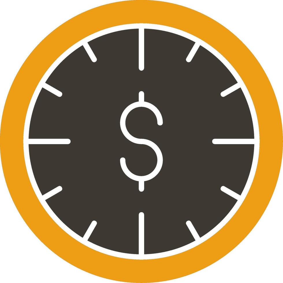 Time Is Money Glyph Two Colour Icon vector