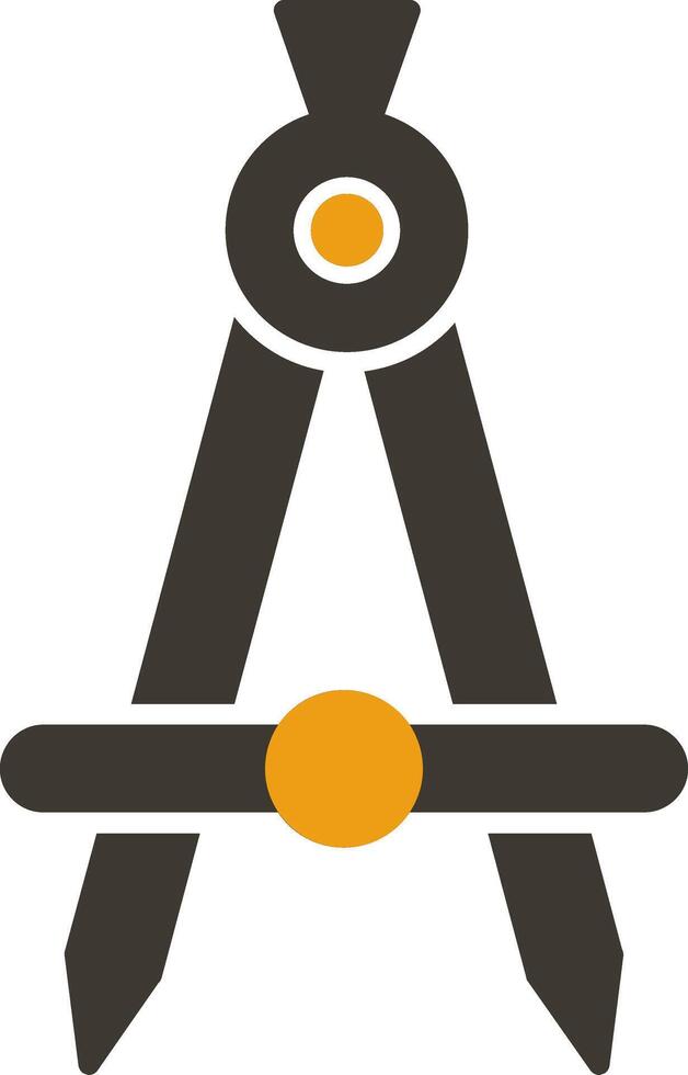 Compass Glyph Two Colour Icon vector