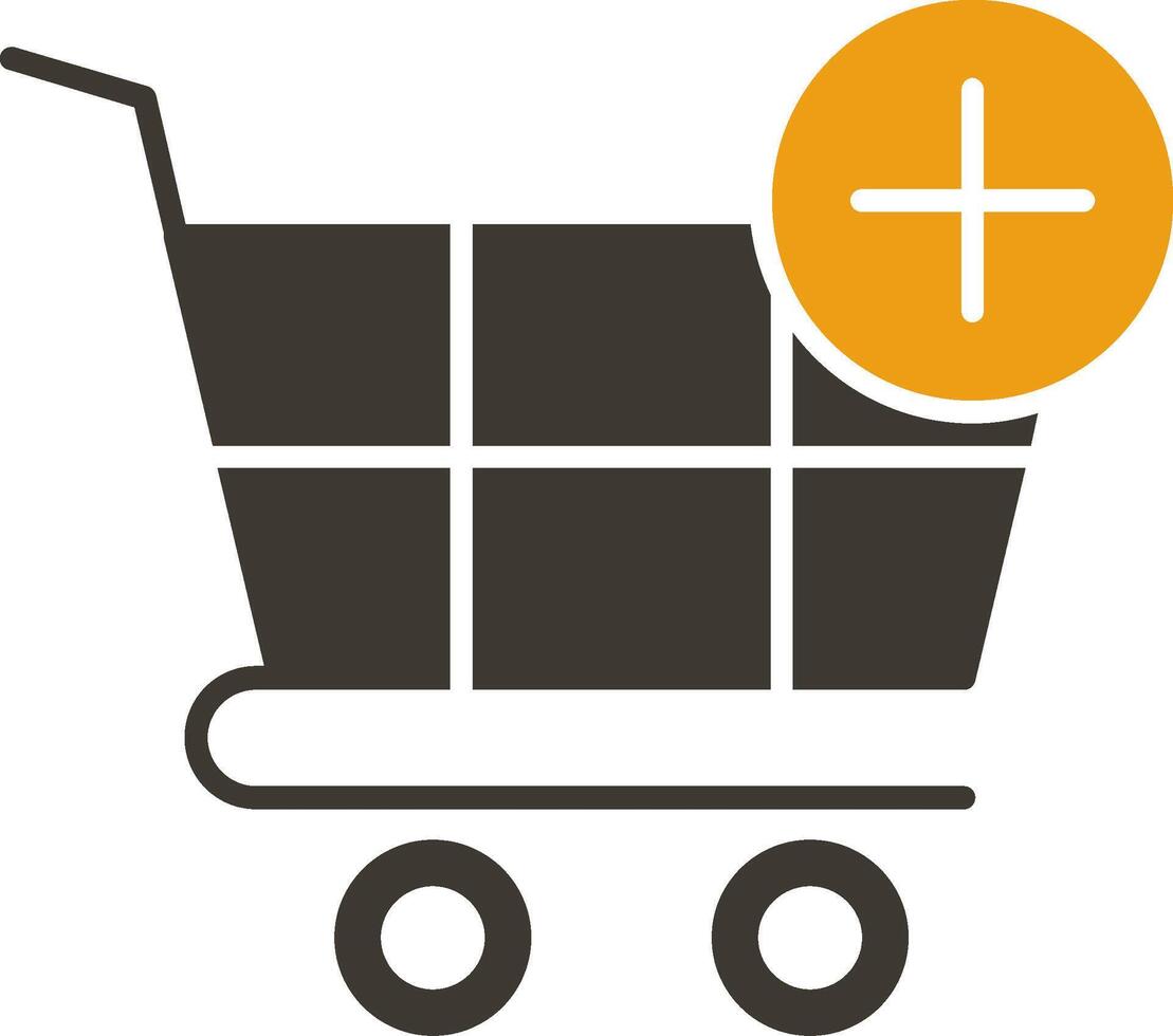 compras carro glifo dos color icono vector